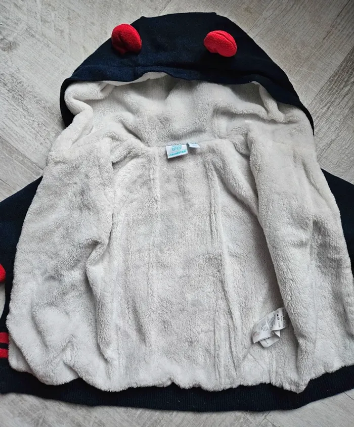 Veste laine et sherpa 12 mois mickey - photo numéro 3