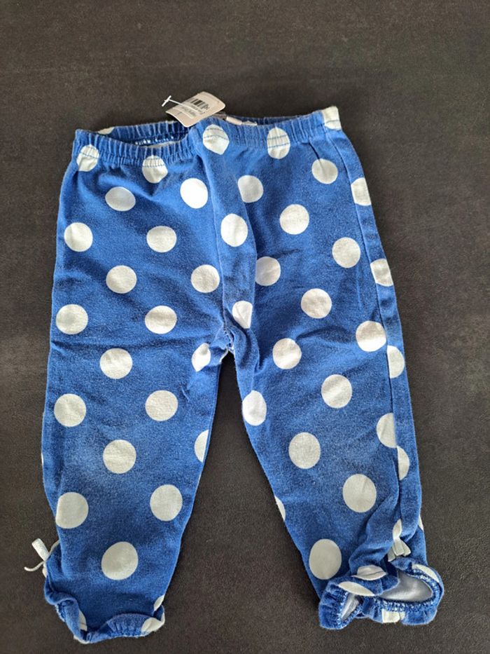 legging bleu pois 12 mois