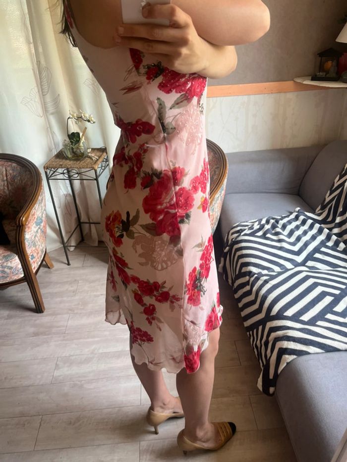 Robe longue asymétrique fleurie bohème champêtre Ibiza Summer halter siren office - photo numéro 4