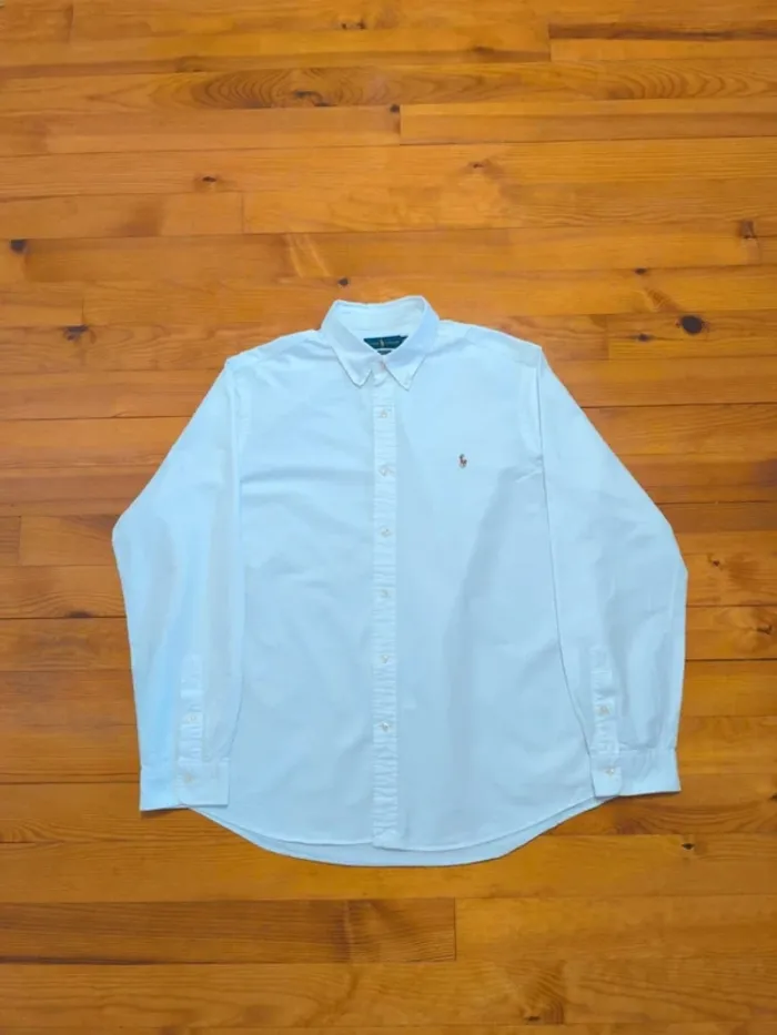Chemise Ralph Lauren - Classic Fit - Logo brodé premium - Blanc - Taille XXL - QR Code - photo numéro 3