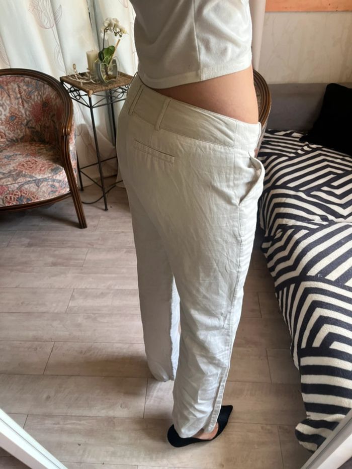 Pantalon taille basse lin vintage bohème y2k 2000yer - photo numéro 3