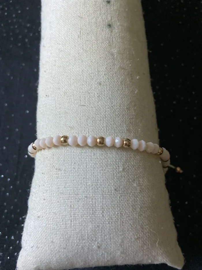 Bracelet pierre cristal beige