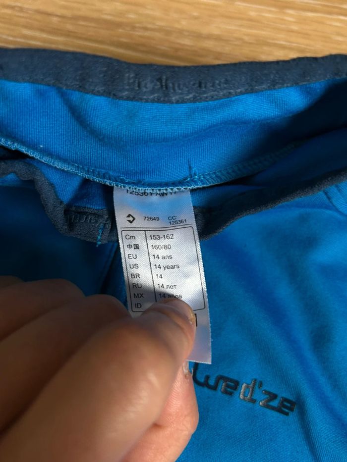 Sweat-shirt à zip 14 ans bleu  wed’ze - décathlon sport garçon - photo numéro 4