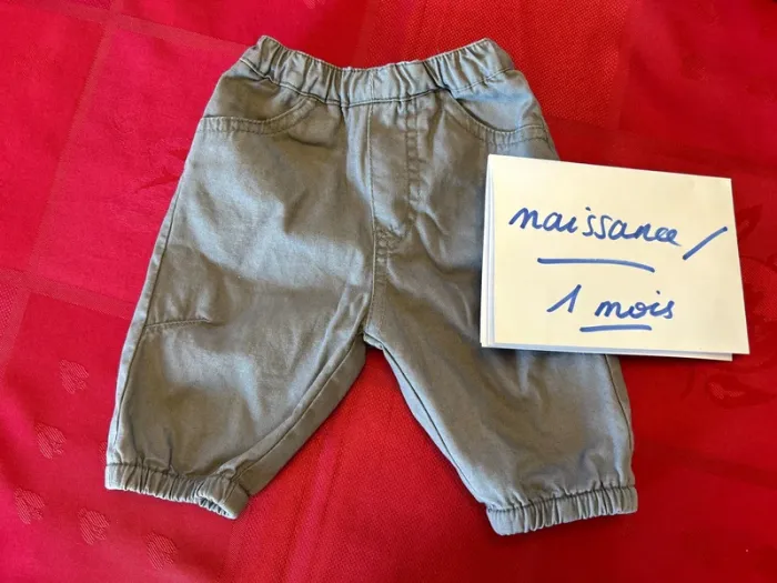 Pantalon gris bébé garçon - naissance/1mois