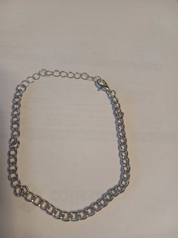 Bracelet argenté mailles large