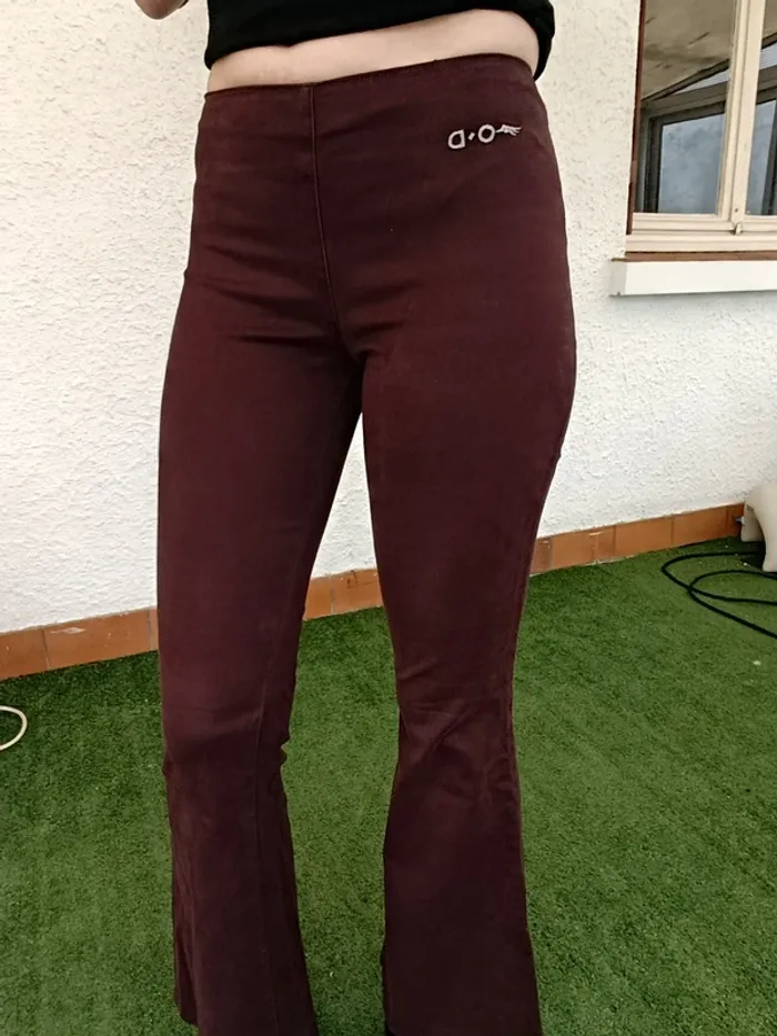 Pantalon flare vintage marron One Day London taille S - photo numéro 3