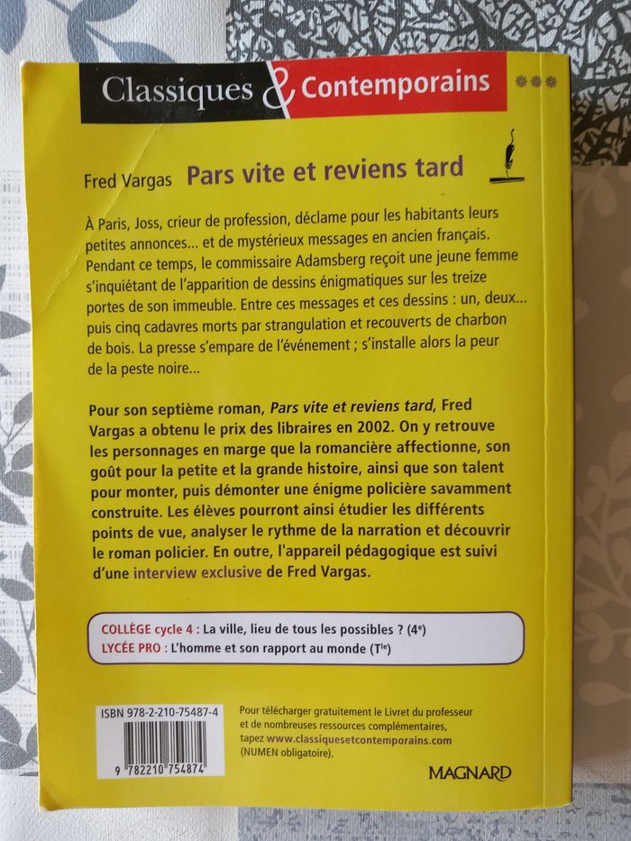 Livre Pars vite et reviens tard Fred Vargas - photo numéro 2