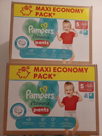 2 cartons Pampers harmonie Pants MaxiEcoPack Taille 5 - carton de 66 couches