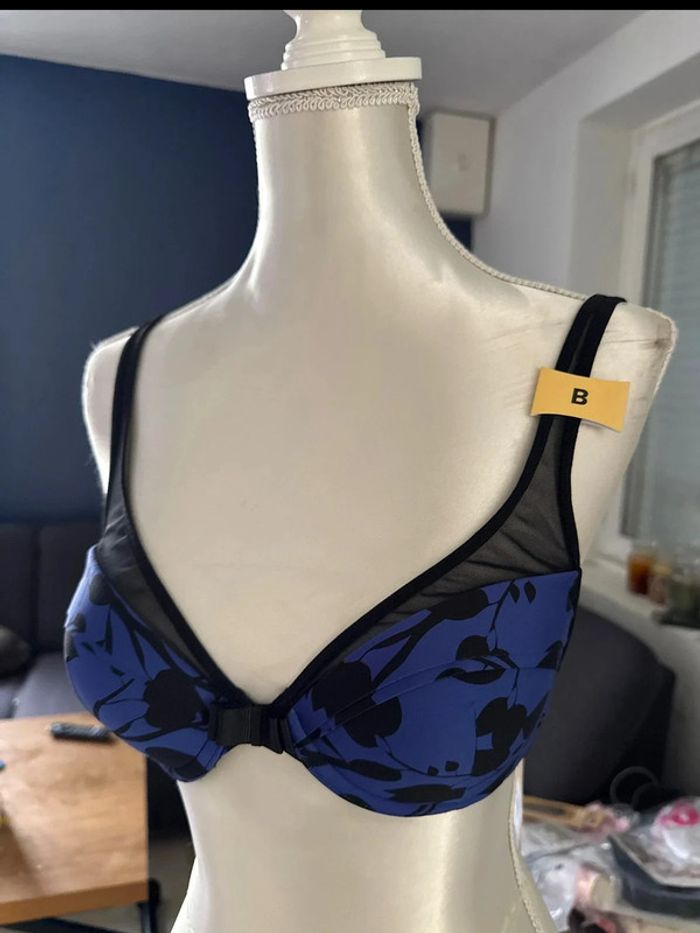 Soutien-gorge Well bleu et noir 85b - photo numéro 2