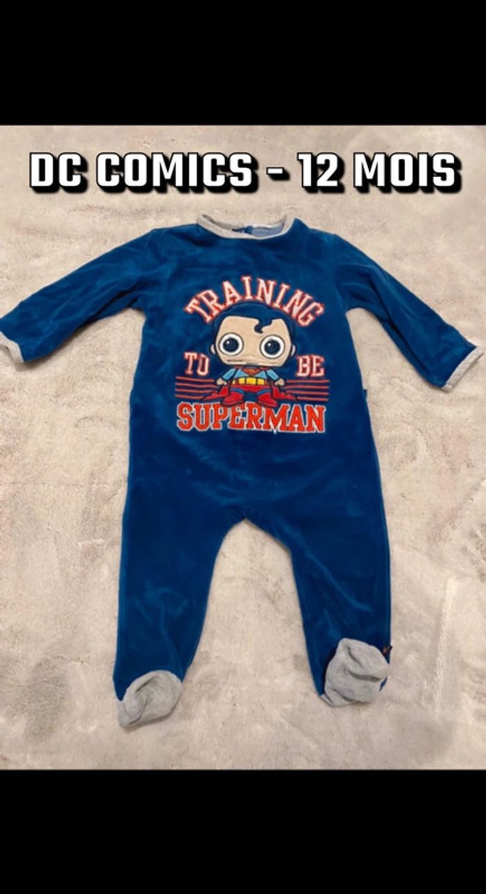 Pyjama velours superman dc comics 12 mois