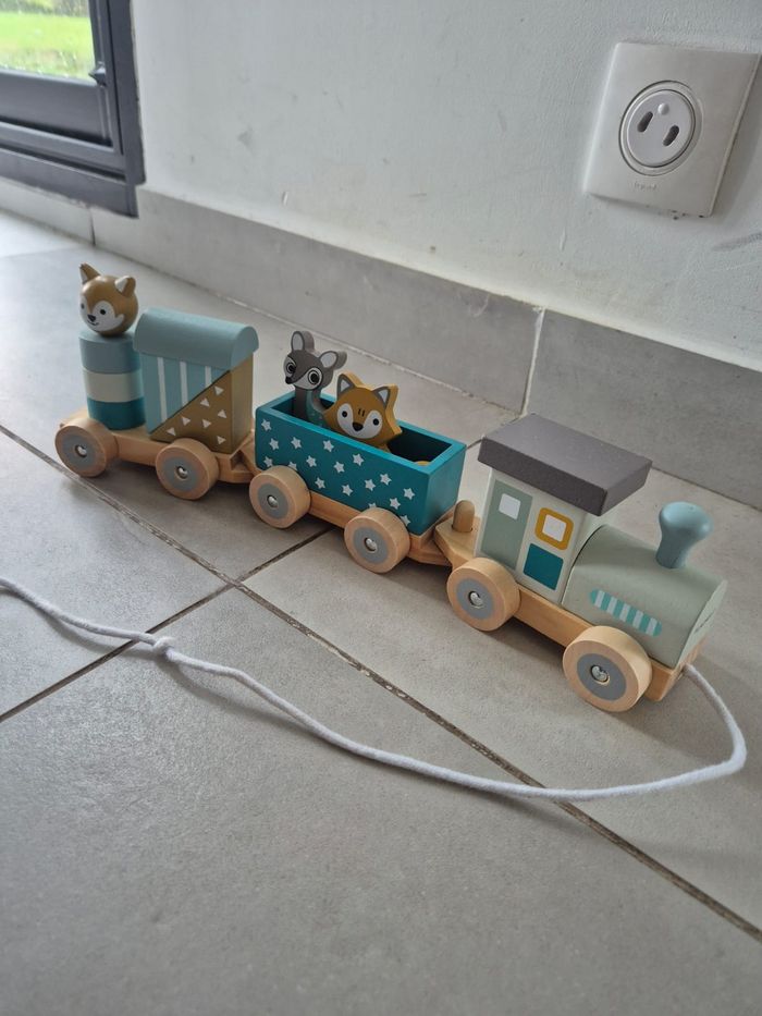 Train en bois Les animaux de la foret - photo numéro 2
