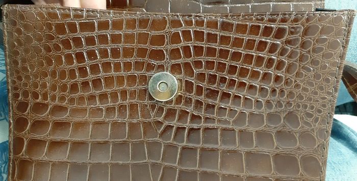 Magnifique sac vintage Sylvain Lefebvre en cuir imitation serpent - photo numéro 12