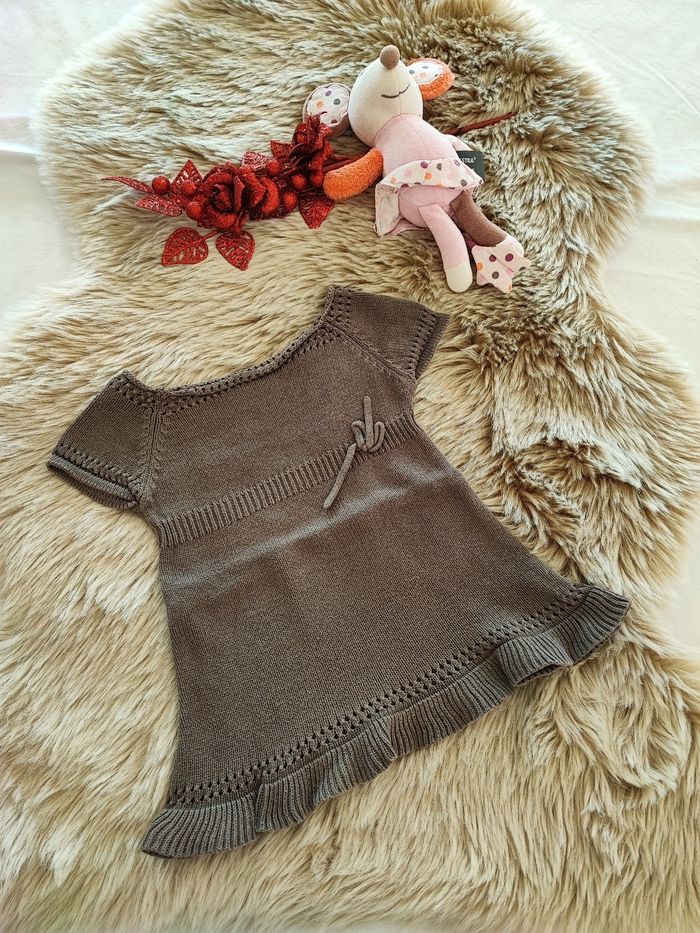 Robe pull kaki sucre d'orge 6 mois - photo numéro 2