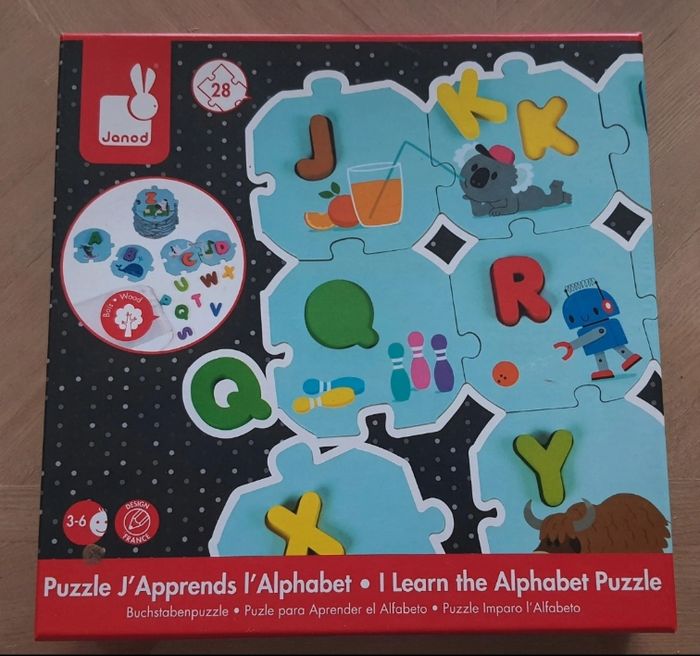 Lot de 2 puzzles Janod pour apprendre les chiffres et les lettres. - photo numéro 2