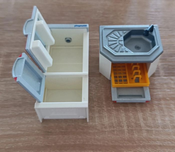 Playmobil réfrigérateur frigo et meuble évier lave vaisselle - photo numéro 2