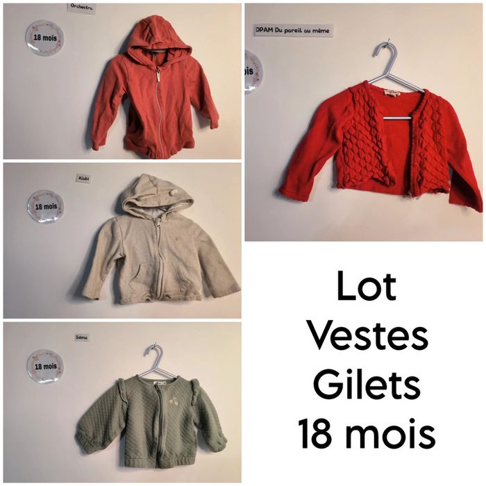 Lot 4 vestes et gilet 18 mois