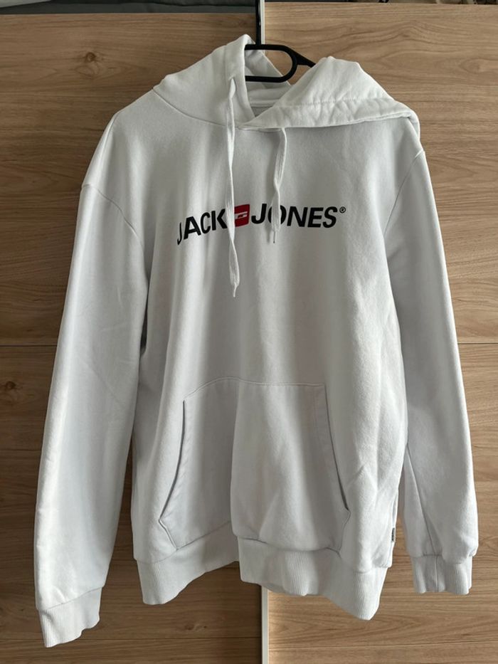 Pull à capuche jack & jones blanc