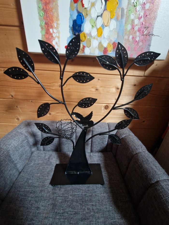 Arbre porte-bijoux en métal noir - photo numéro 2