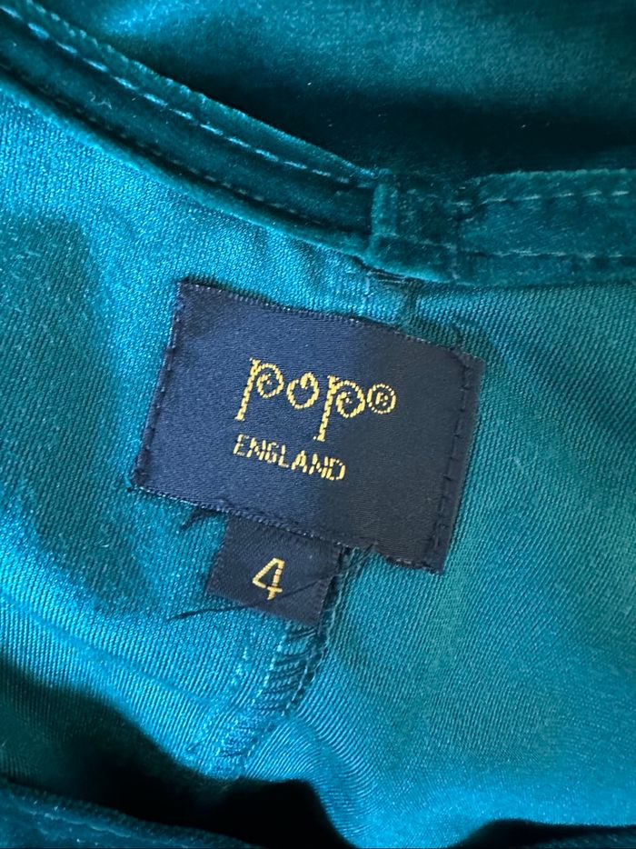 Robe salopette courte vert émeraude en velours lisse Pop England T40/42 L/XL - photo numéro 6