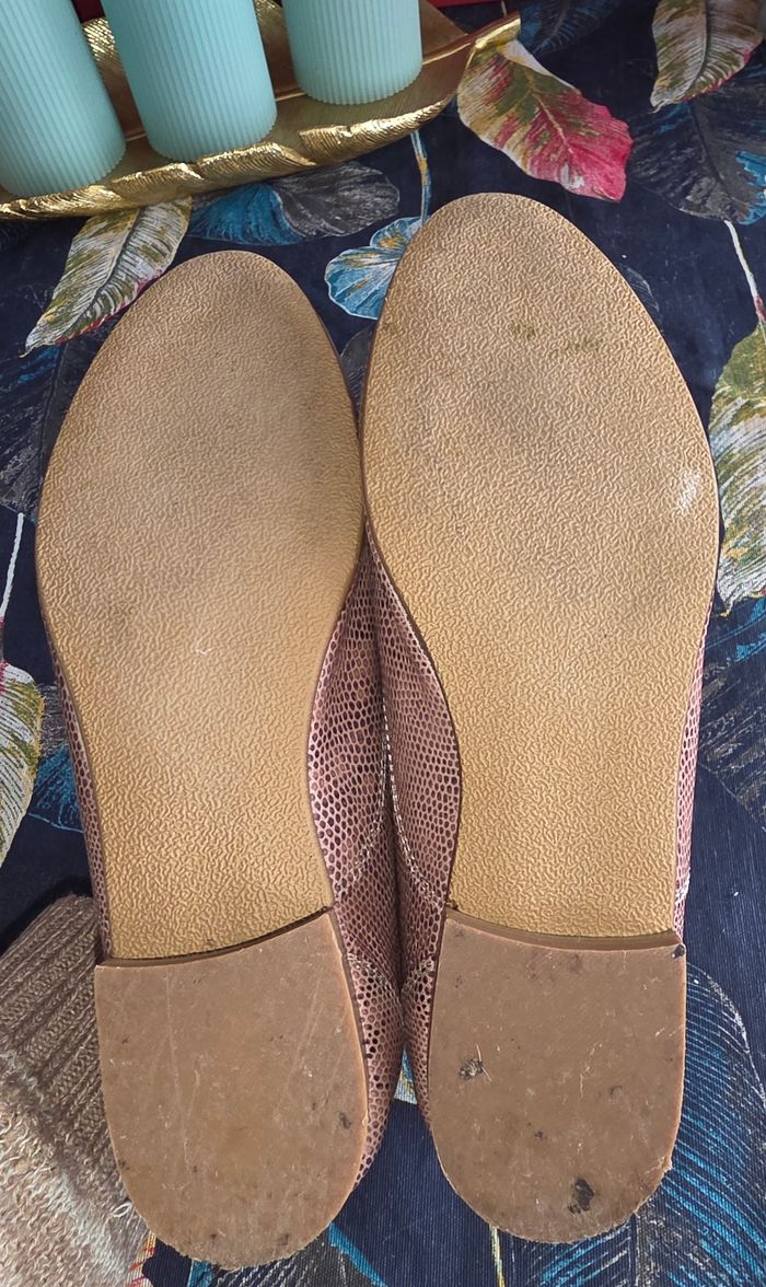 Derbies effet serpent rose/marron 36 - photo numéro 7