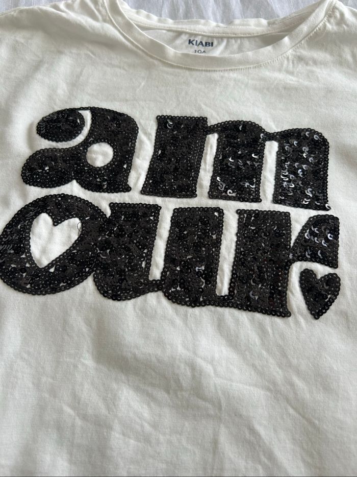 Haut blanc amour sequin noir - photo numéro 2