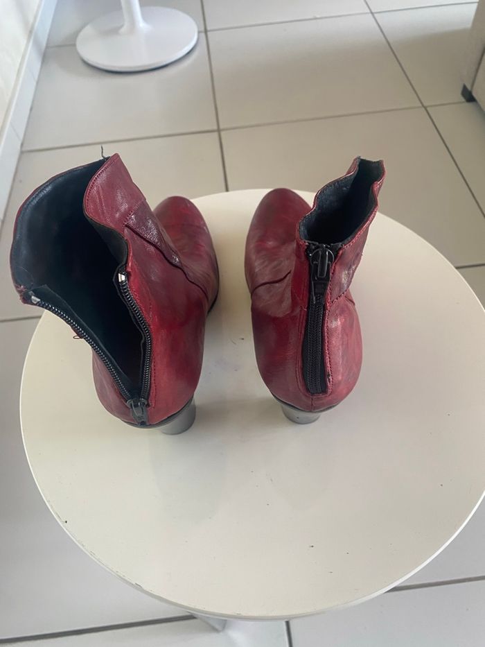 Bottines cuir rouge 41 - photo numéro 3
