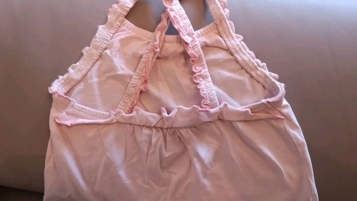 Ensemble 2 pièces jupe short + top rose pétale + accessoire - photo numéro 8