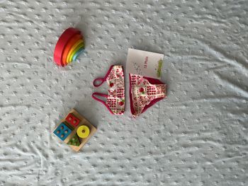 maillot de bain 2 pièces rose et blanc 18 mois pommette