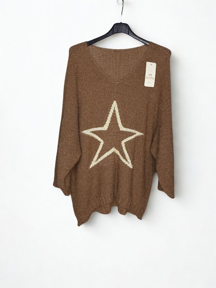 Pull doux, étoile, grande taille