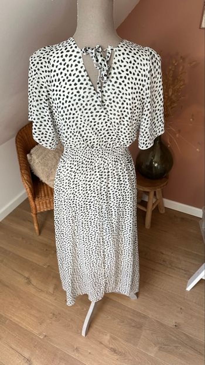 🍃 Robe longue blanche & noire vintage – Taille 40 – Très bon état - photo numéro 6