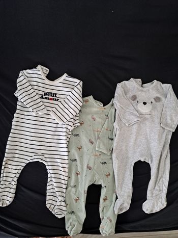 Lo5 3 Pyjamas grenouillères douces