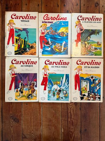 Livres très anciens - Lot de 6 bd albums Caroline Hachette Pierre Probst grand format blancs