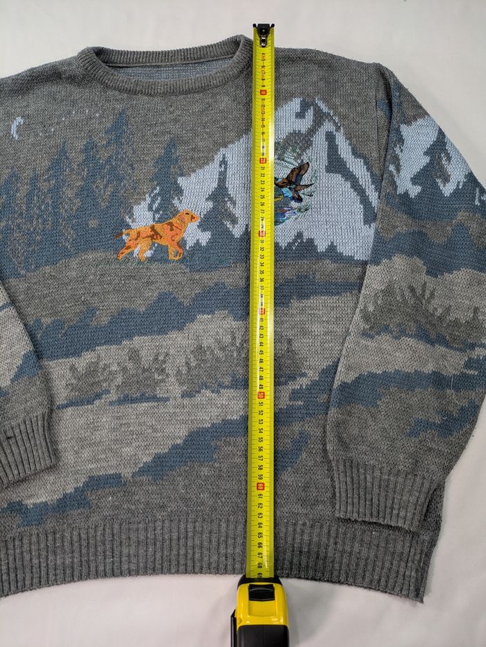 Pull vintage thème chasse taille L - photo numéro 5