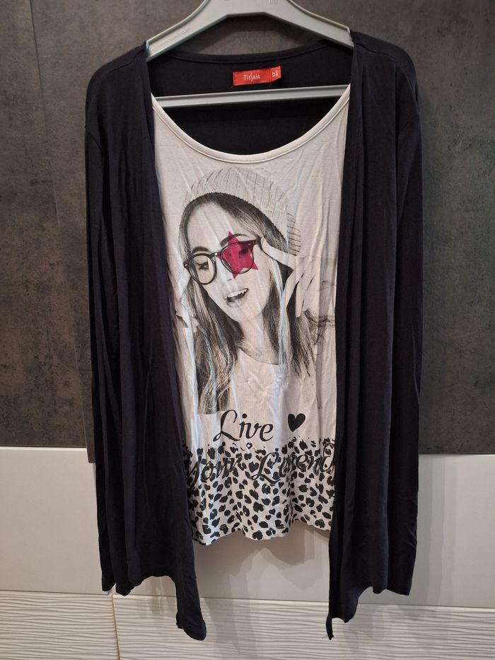 T-shirt manches longues avec gilet neuf