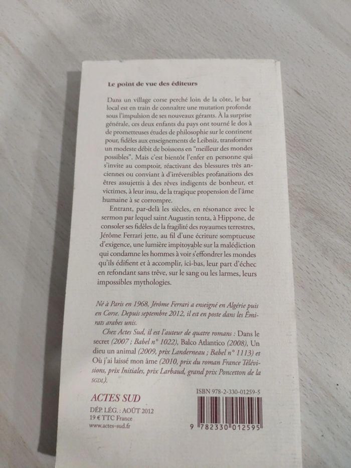 Livre Le sermon sur la chute de Rome Jérôme Ferrari - photo numéro 4