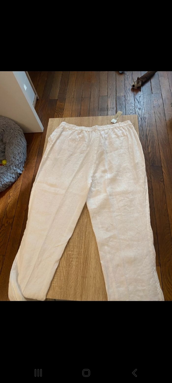 Pantalon monoprix lin blanc - photo numéro 2