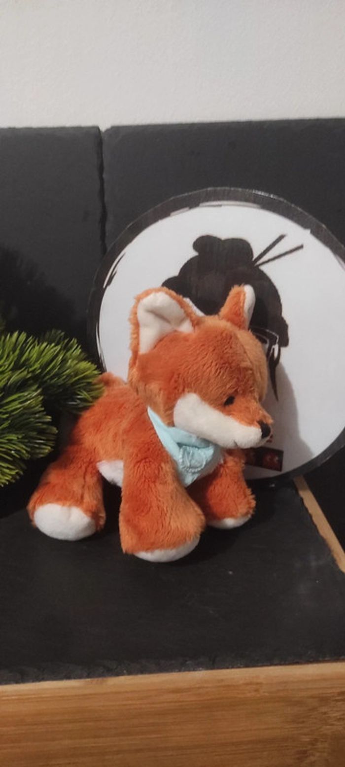 doudou peluche renard paprika kaloo roux orange bandana vert k 15 Cm Blanc
