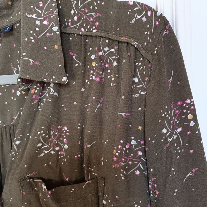 Chemise longue kaki à fleurs - photo numéro 5