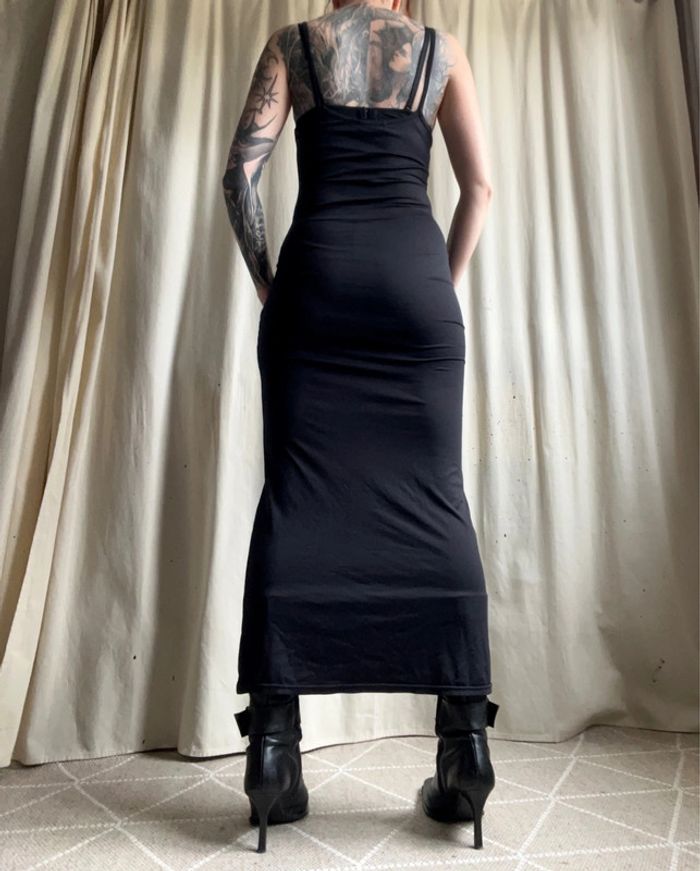 Robe slip on noire iconique vintage made in France 🇫🇷 90s Goth - Taille S - photo numéro 3