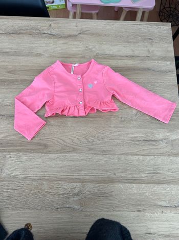 Gilet rose bébé fille taille 23 mois Orchestra 