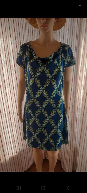 Robe fond bleu fleuries King Louie  taille M