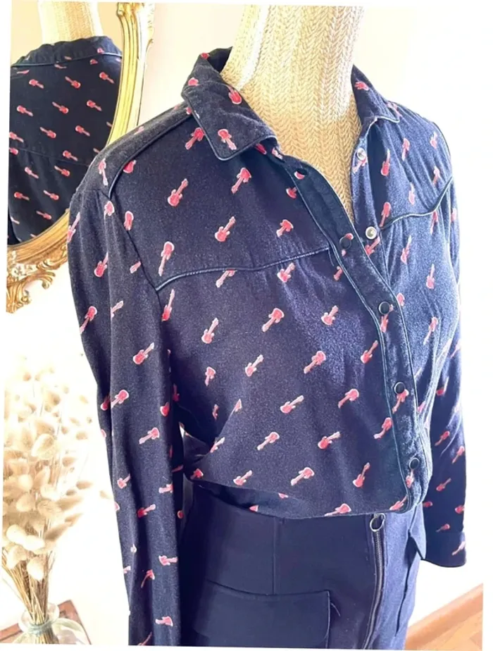 Chemisier Kookai - Taille M - Imprimé Guitares électrique - photo numéro 2