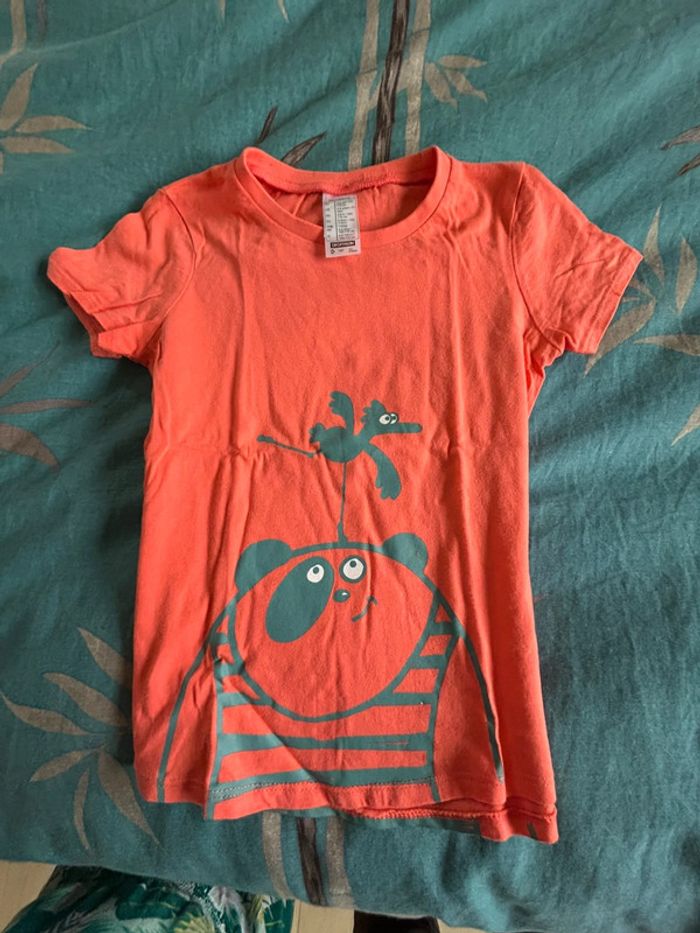 Tee shirt decathlon 4 ans / 5 ans ours oiseau