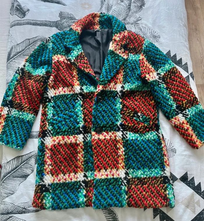 Manteau Vinted en Laine Multicolore - photo numéro 2