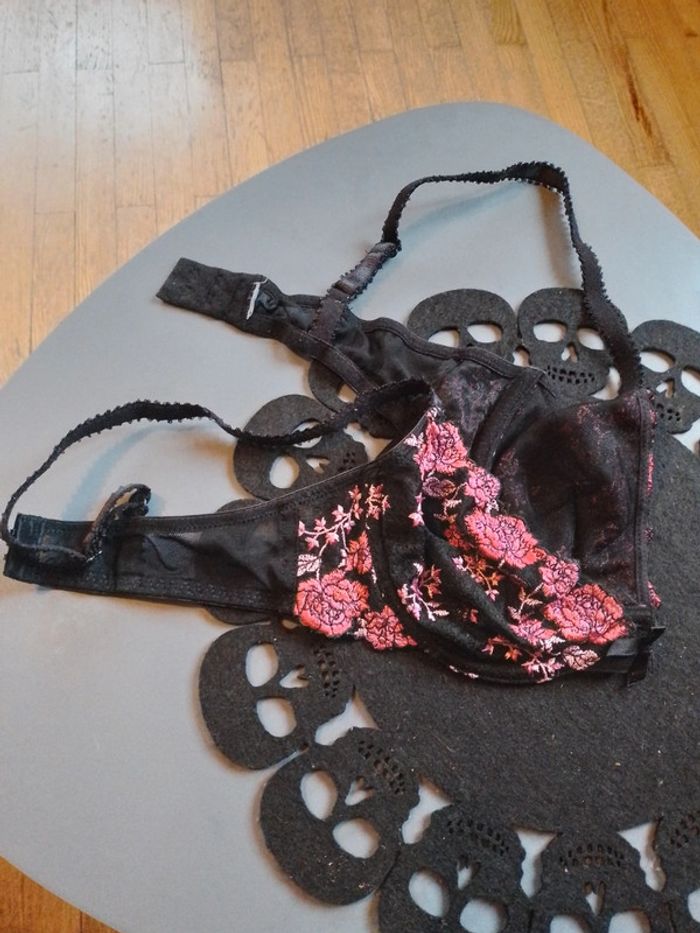 Soutien gorge femme noir et rose 85B - photo numéro 5