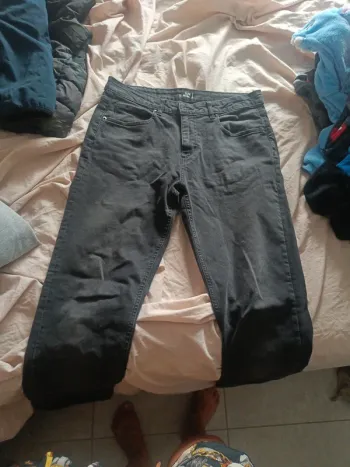 Jean homme gris foncee noir effet delaver