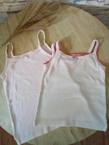 Lot 2 chemises de corps à bretelles Tex taille 2/3 ans