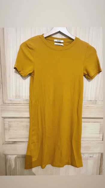 Robe casual moulante moutarde