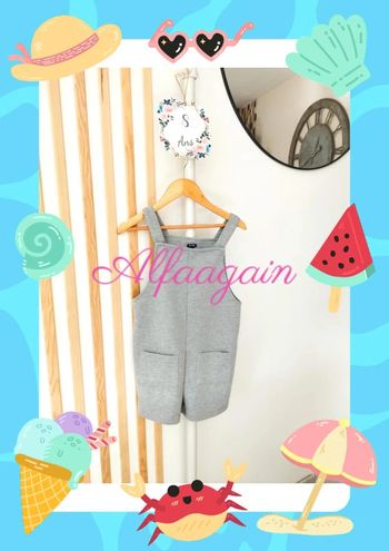 Salopette short confort grise 8ans