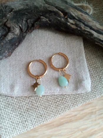 Boucles d'oreilles bohèmes amazonite étoile du Nord